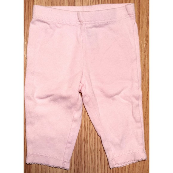 Girl's Size NB Newborn Two Piece Carter's White/ Brown Monkey Top & Pink Pants - Picture 5 of 5
